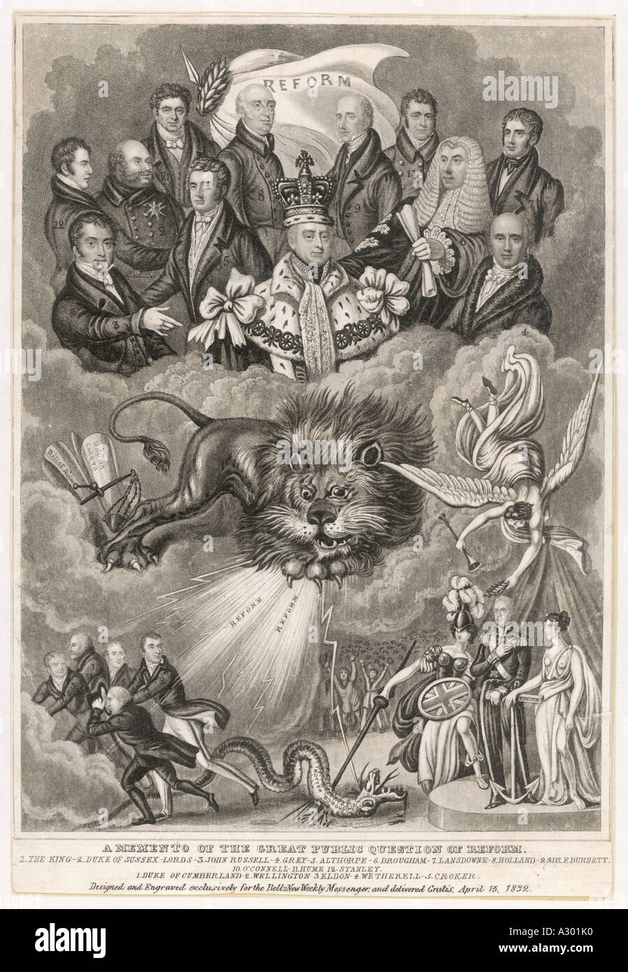 Allegorie der Reform 1832 Stockfoto