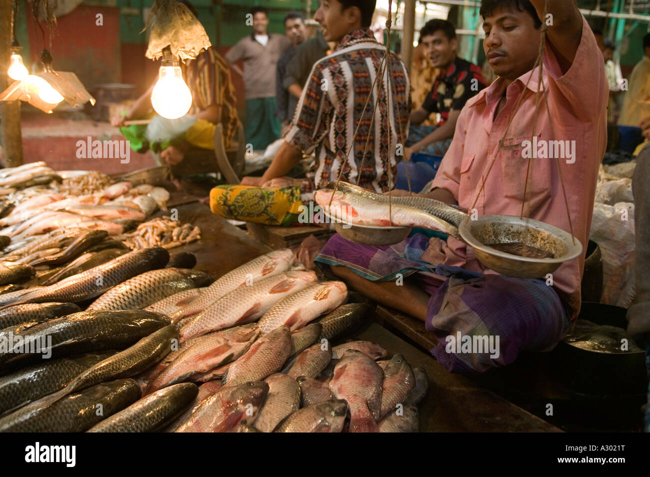 Ein Fischmarkt in Dhaka Bangladesch Stockfoto