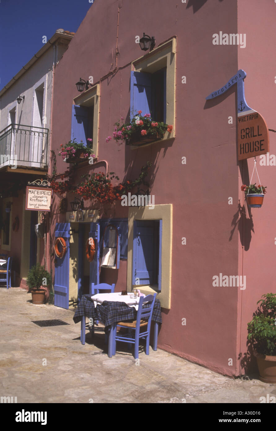 Griechische Restaurant Kefalonia Griechenland Stockfoto