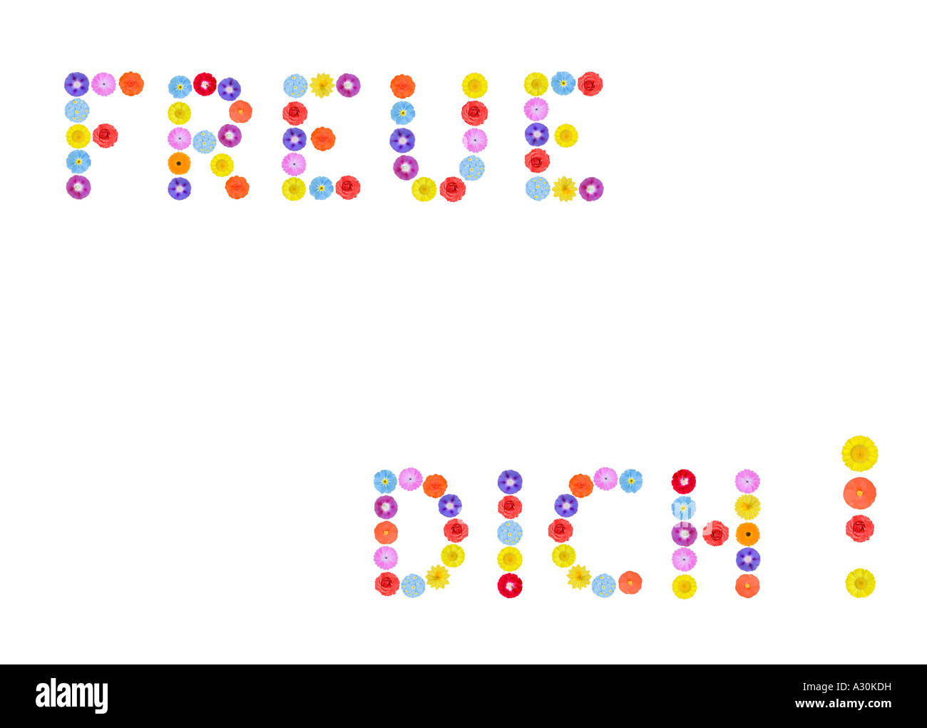 in deutscher Sprache verfügar Dich glücklich sein Stockfoto