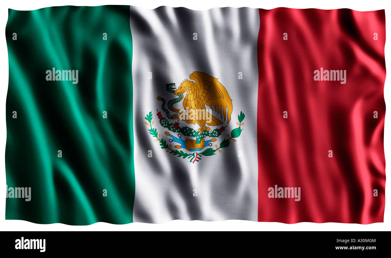 Nationalflagge von Mexiko Stockfoto