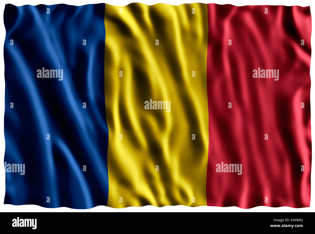 Nationalflagge von Rumänien Stockfoto