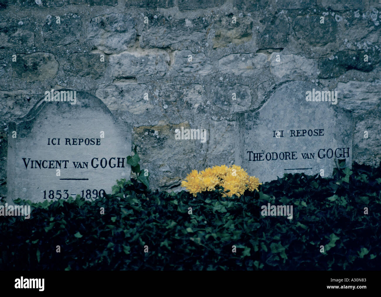 Gräber von Vincent und Theo van Gogh Auvers Sur Oise Frankreich Stockfoto