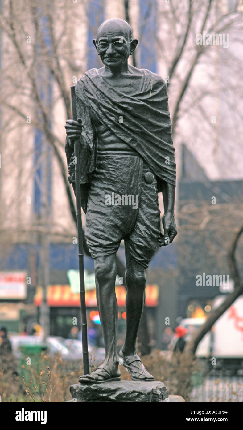 Statue von Mahatma Gandhi indische Bildhauers K B Patel am Union Square in New York Stockfoto