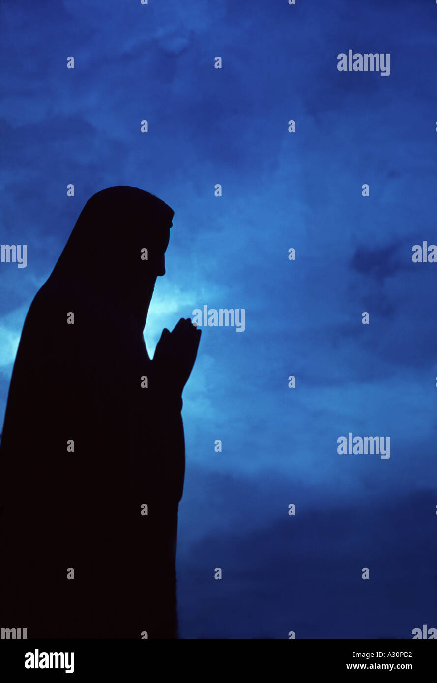 Silhouette der Jungfrau Maria Stockfoto