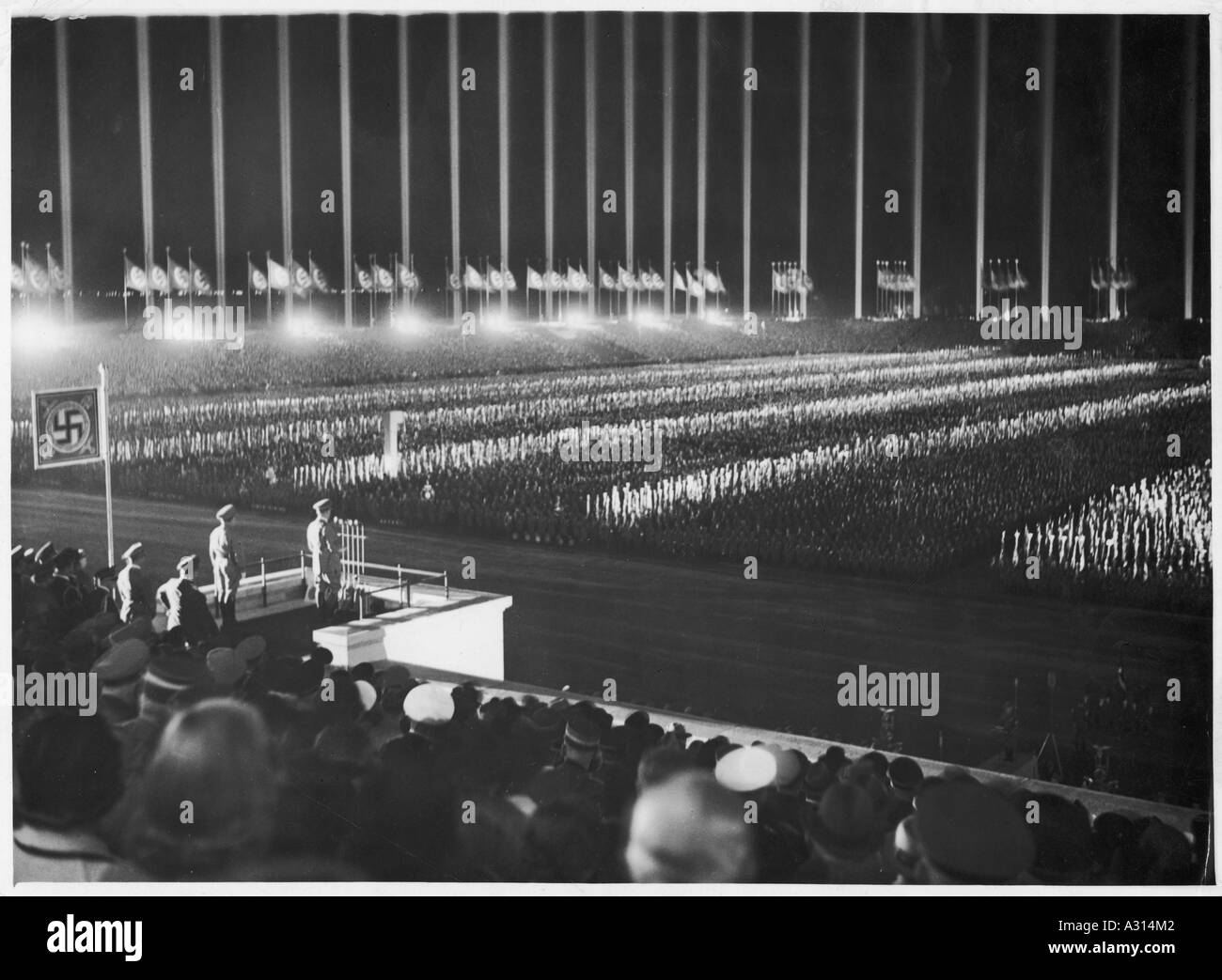 Hitler Nürnberg Nacht Stockfoto