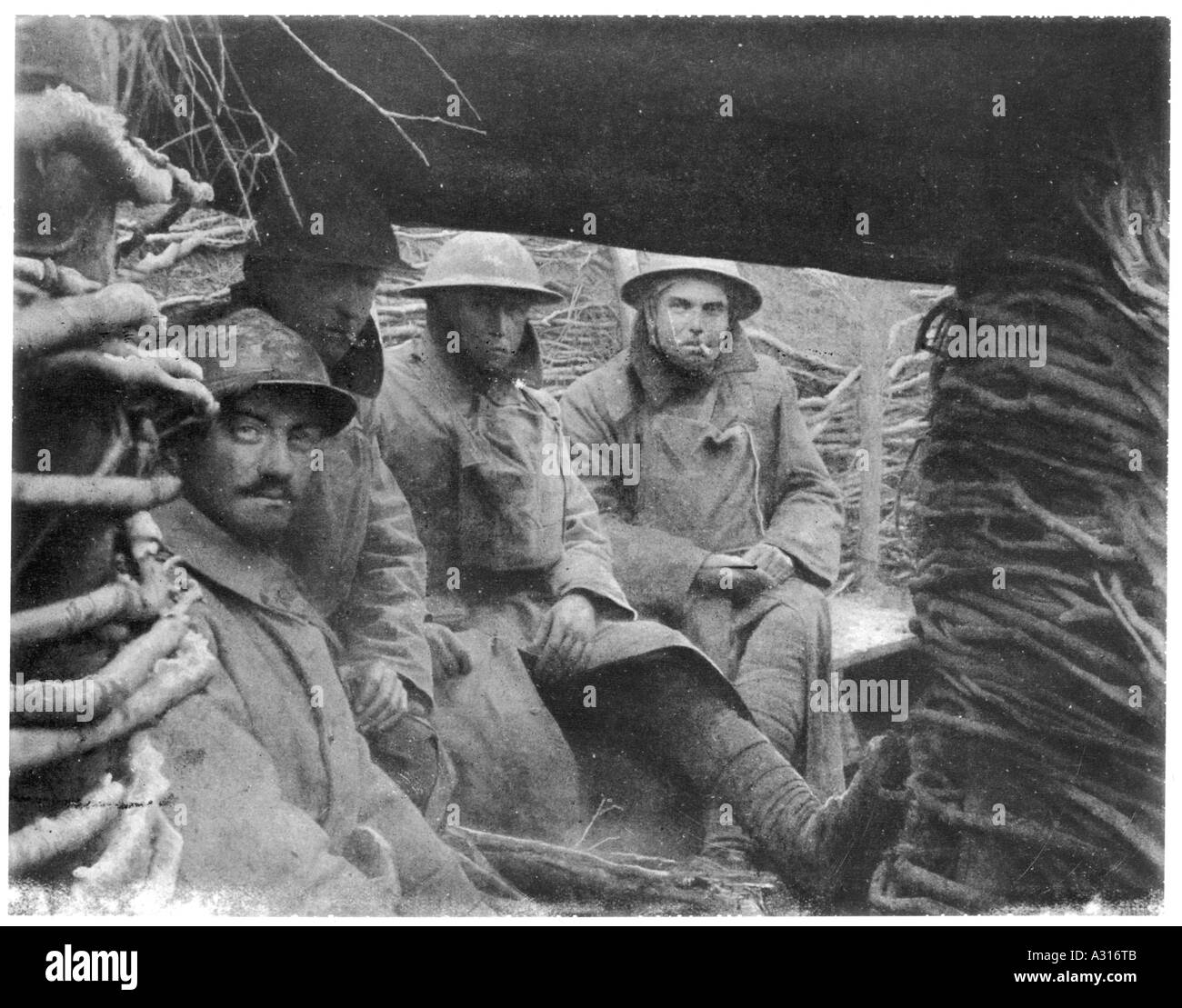 Trench Kameradschaft 1917 Stockfoto