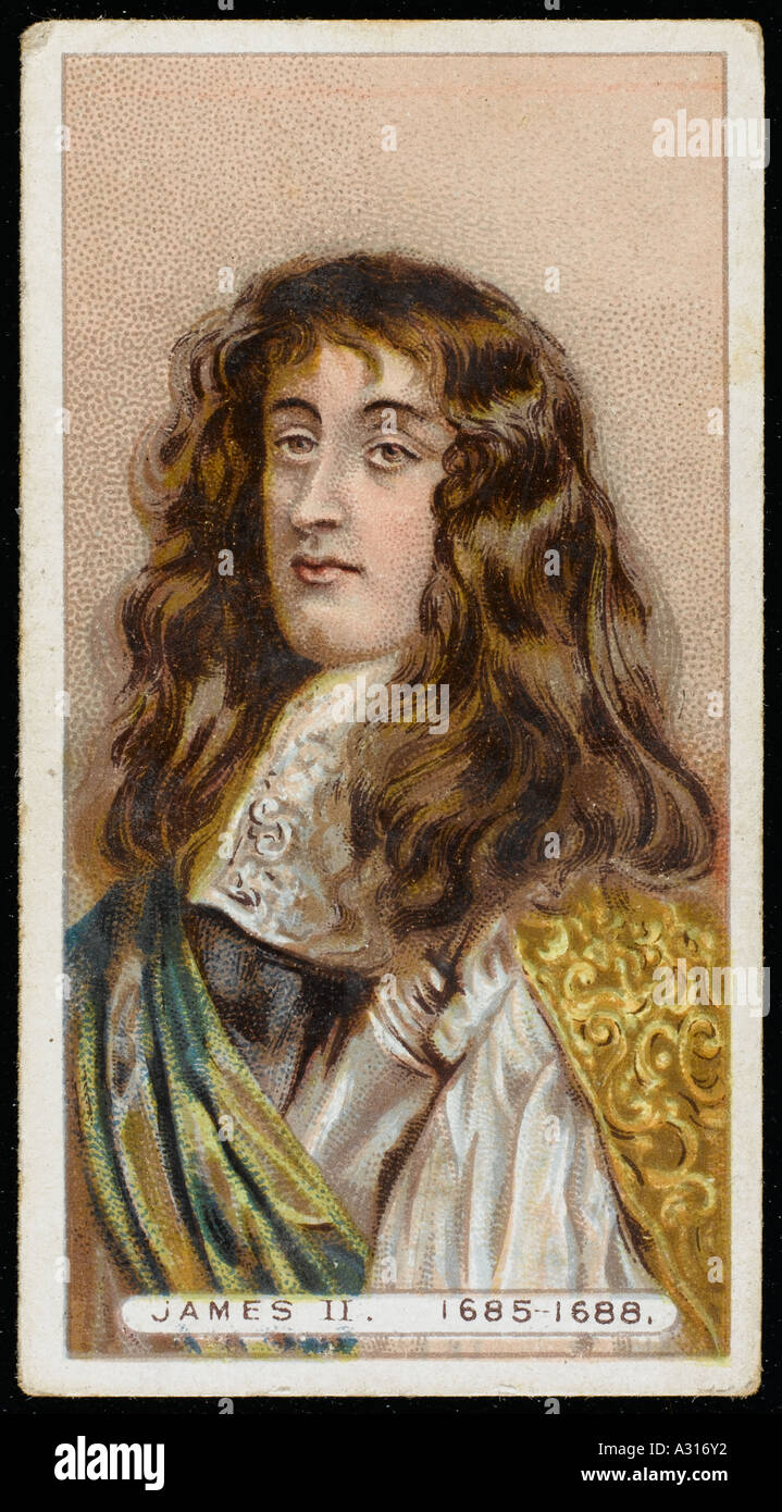James Ii Cigarette Card Stockfoto