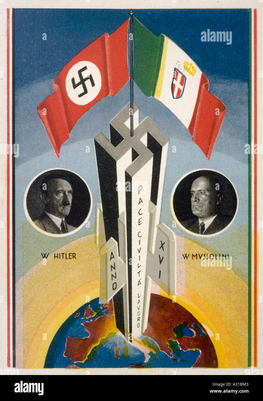 Faschistischen Verbündeten Stockfoto