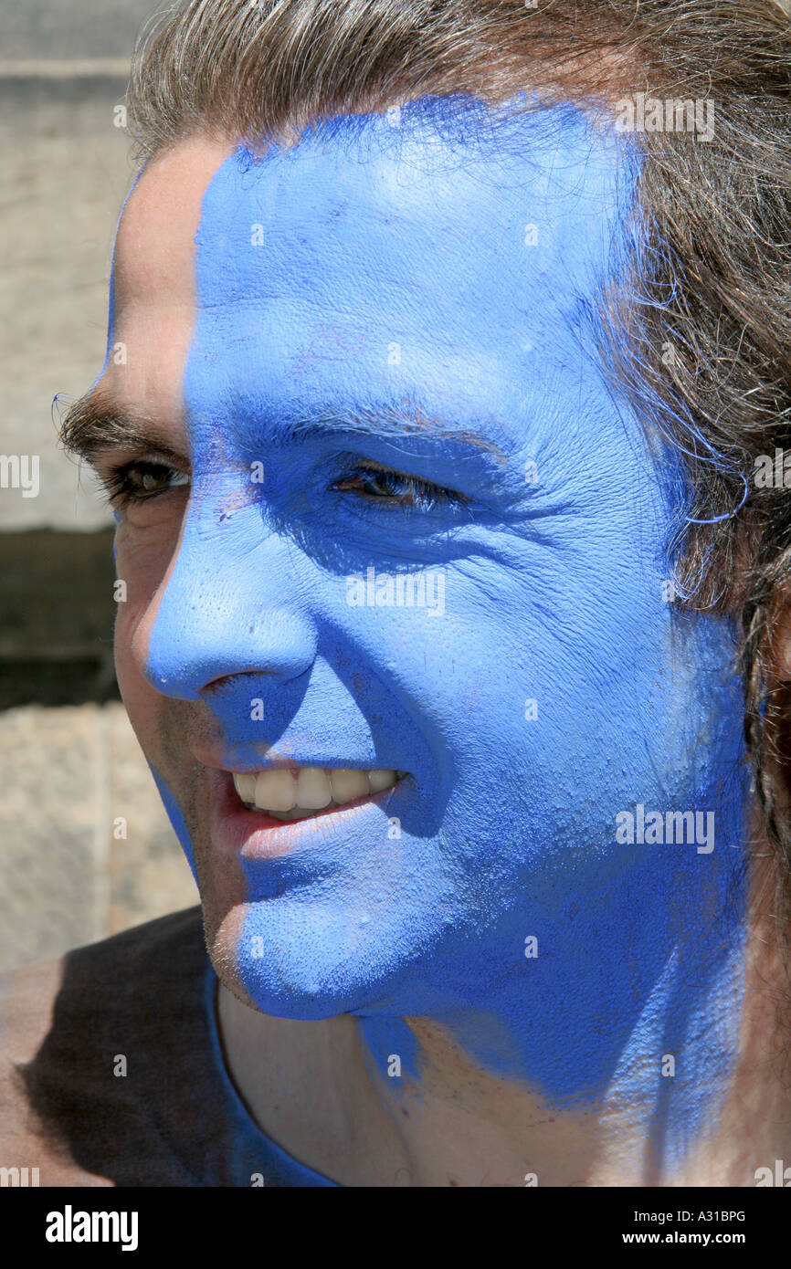 Straße Entertainer ausleben Braveheart, Royal Mile, Edinburgh, Schottland Stockfoto