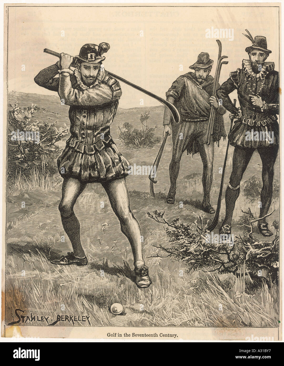 Golf im 17. Jahrhundert Stockfoto