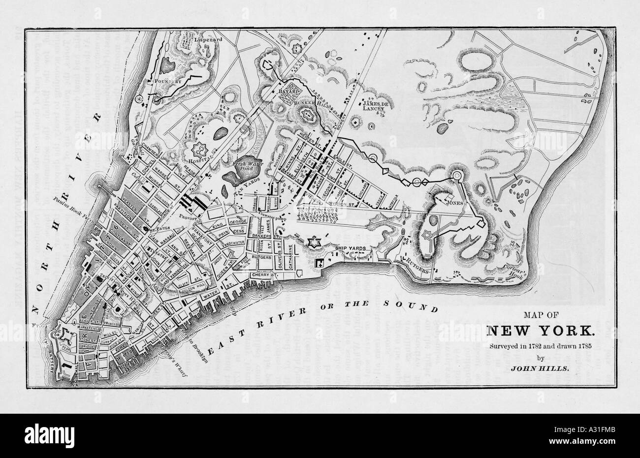 1782 5 Karte von New York Stockfoto