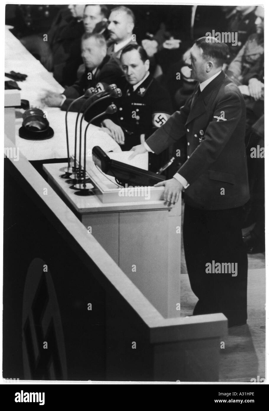 Hitler spricht im Palace Stockfoto