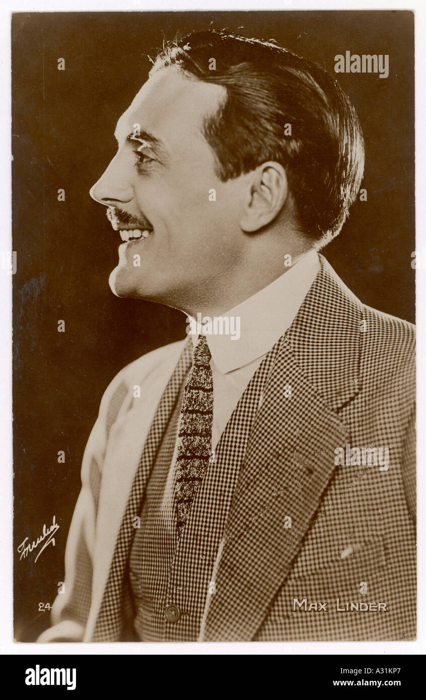 Max Linder Postkarte Stockfoto