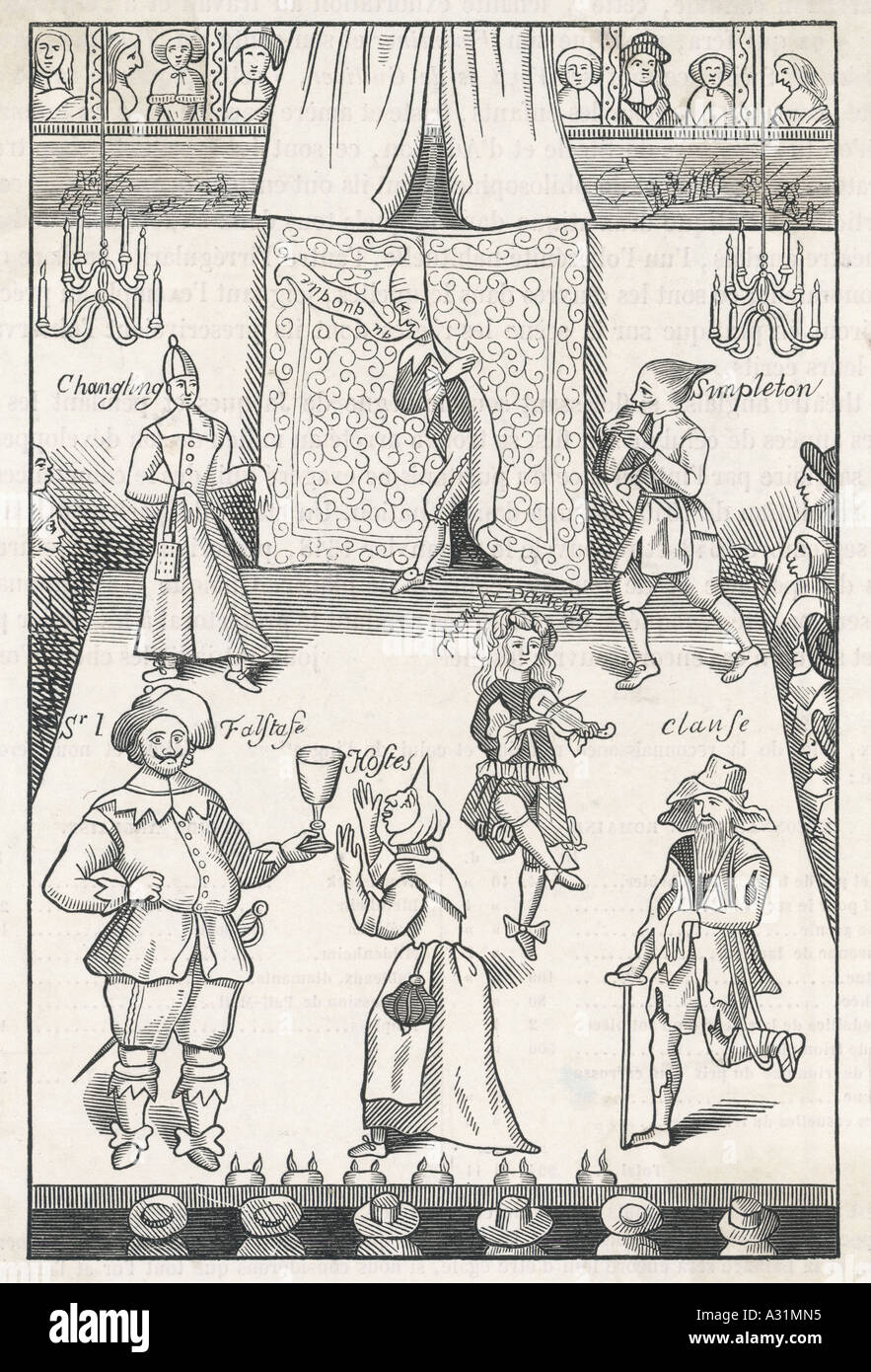 17. Jahrhundert Farcen Stockfoto