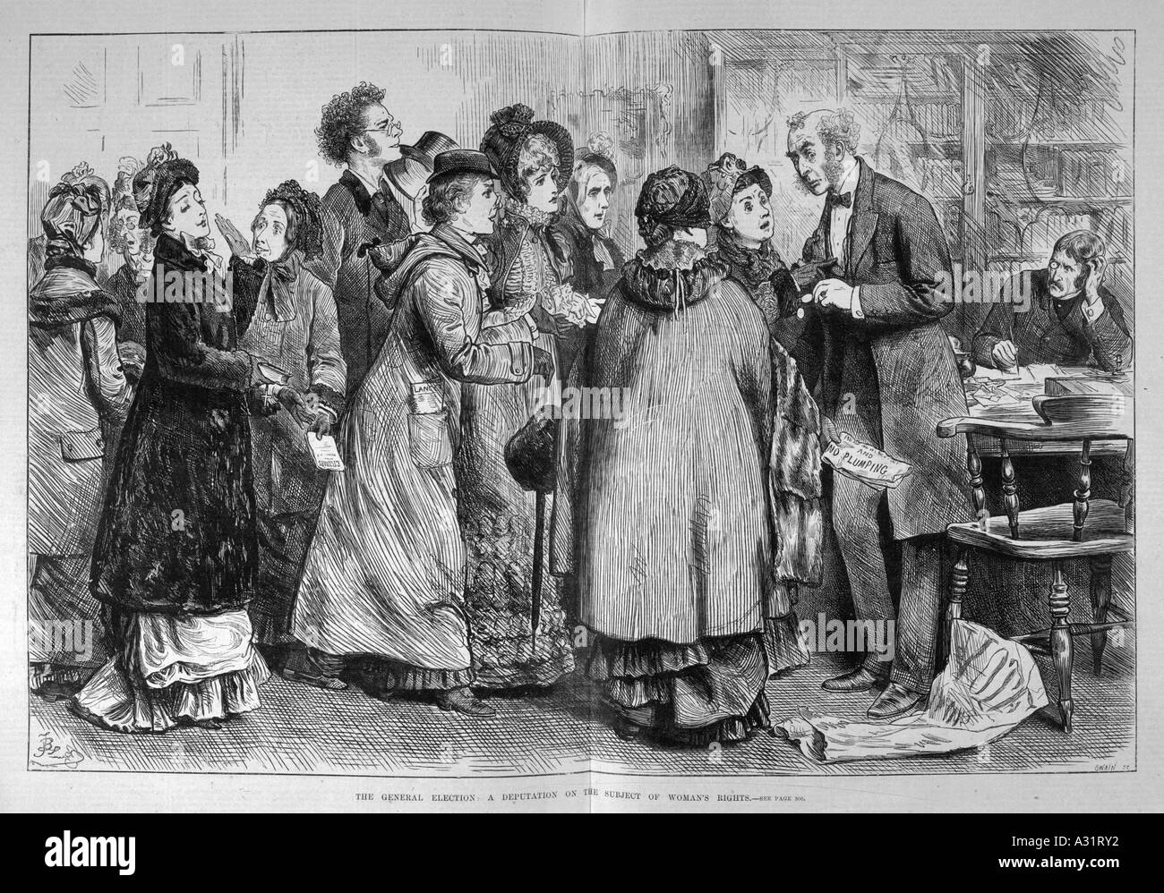 Frauen, die Lobbyarbeit Mp 1880 Stockfoto