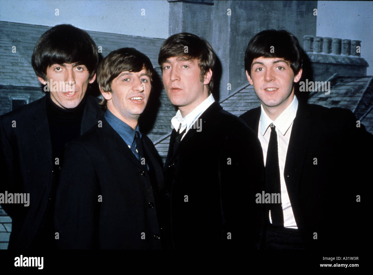 BEATLES 1964 vom linken George Harrison, Ringo Starr, John Lennon und Paul McCartney Stockfoto