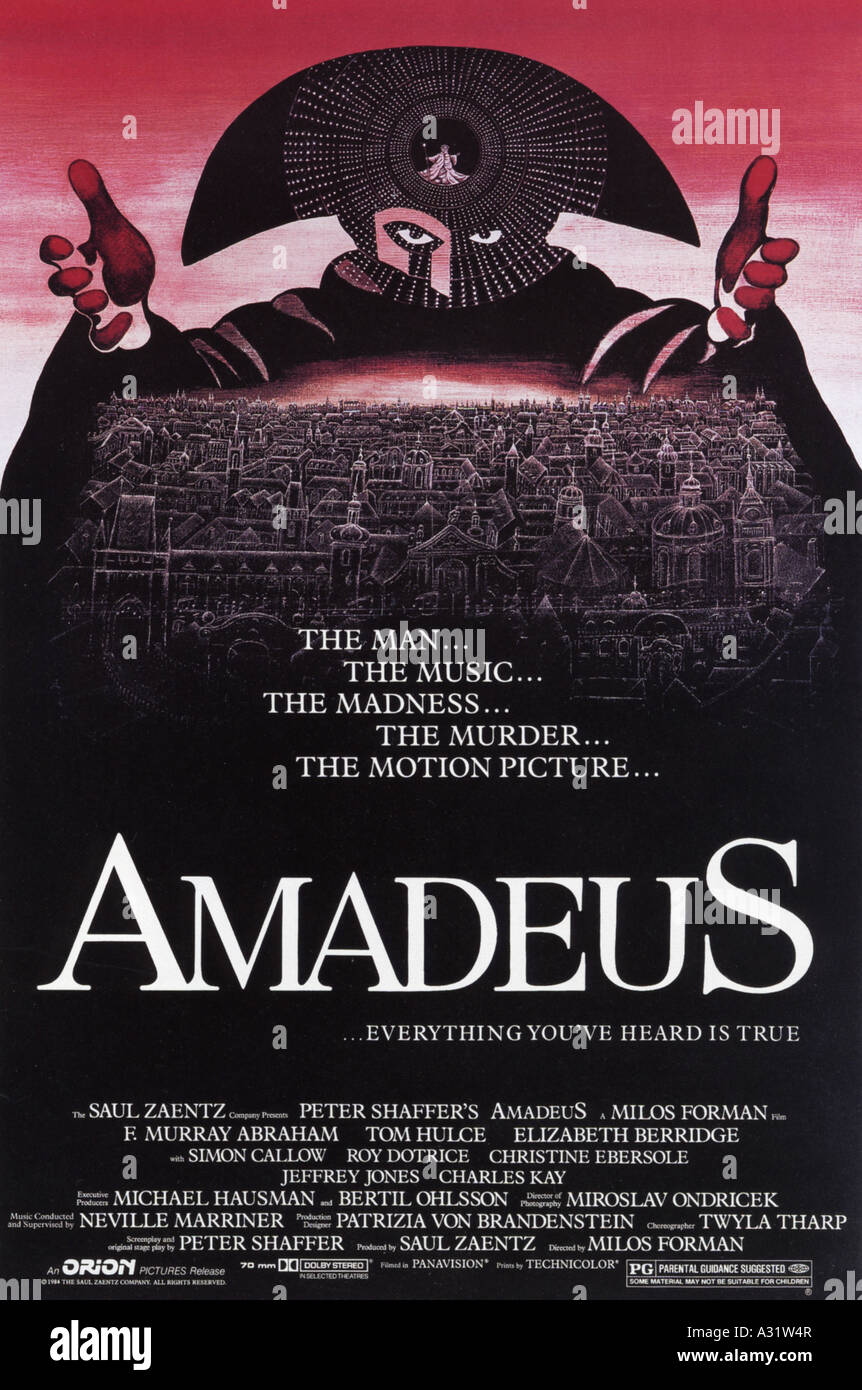 AMADEUS Plakat für 1984 Saul Zaentz film Stockfoto