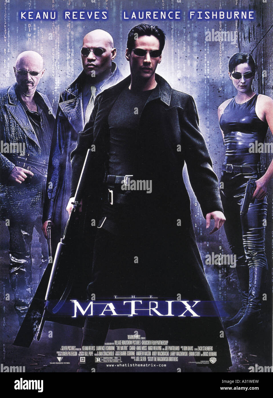 Das MATRIX-Poster für das Jahr 1999 Warner film mit Keanu Reeves Stockfoto
