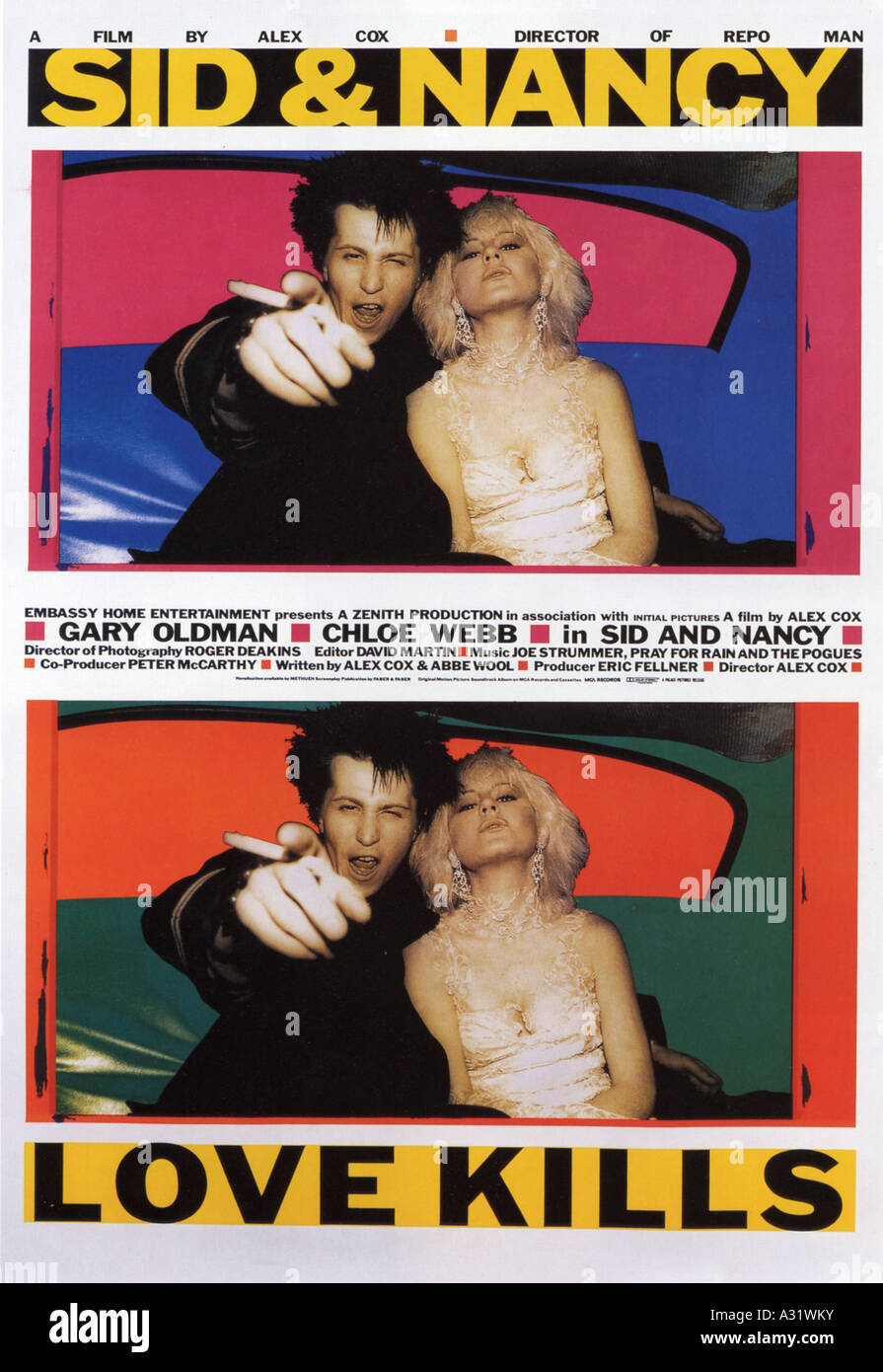 SID AND NANCY: LOVE KILLS Plakat für 1986 Zenith/Initial Film Stockfoto