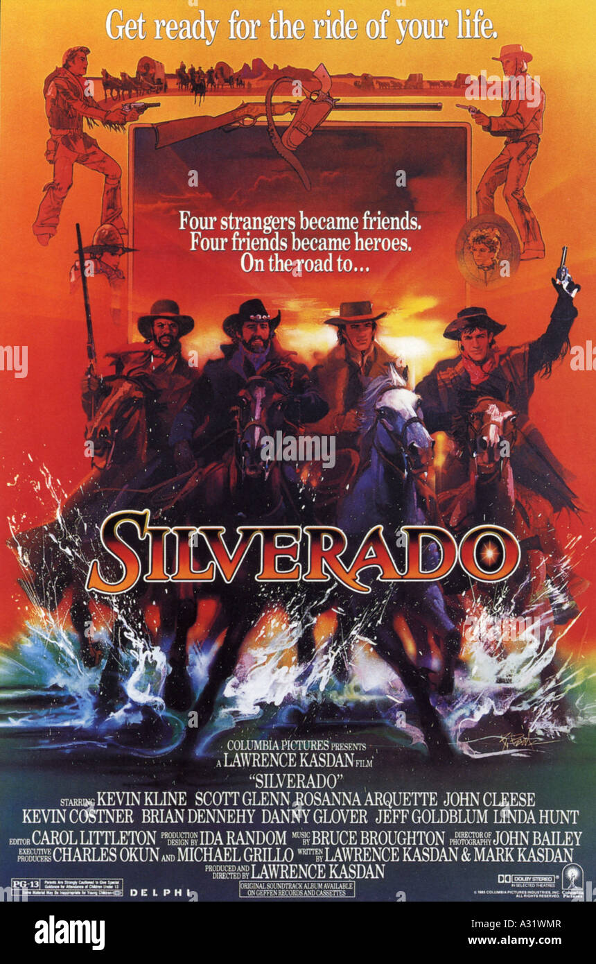 SILVERADO Plakat für das Jahr 1985 Columbia film mit Kevin Kline Stockfoto