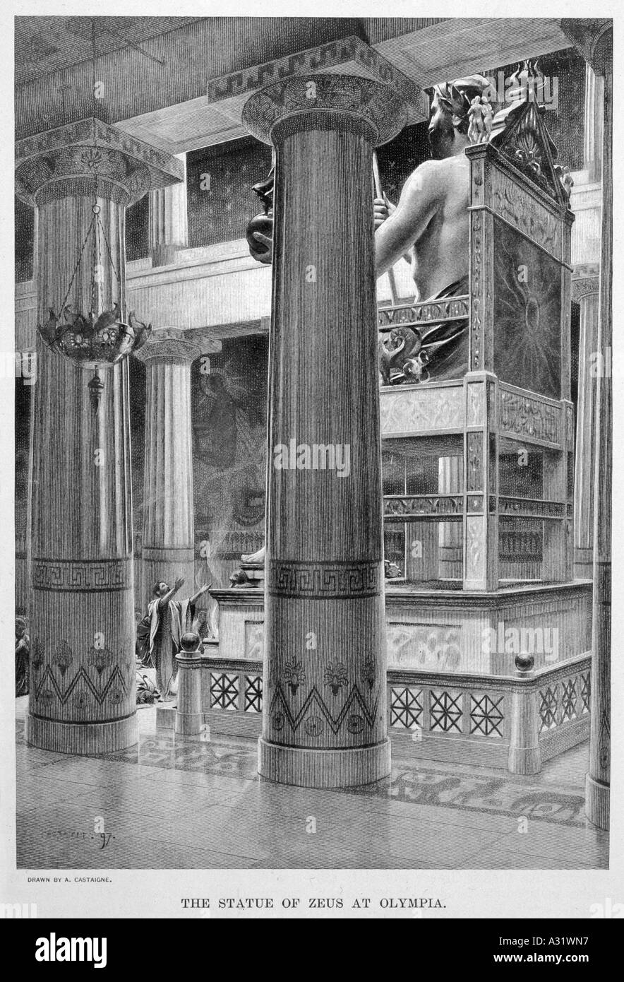 Statue des Zeus Olympia Stockfoto