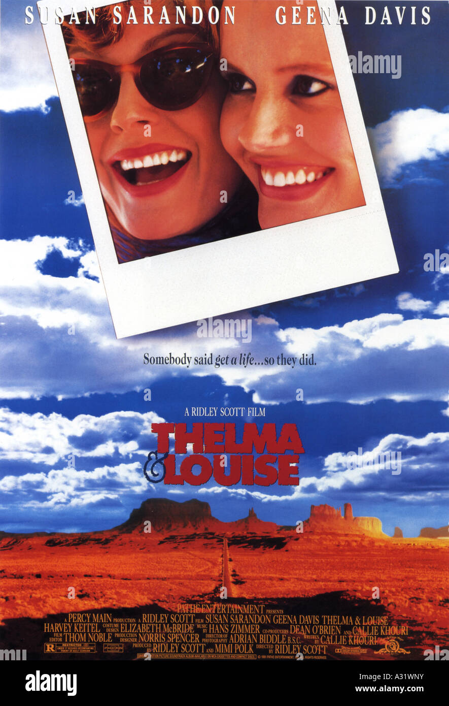 THELMA und LOUISE Poster für 1991 UIP/Pathe film mit Susan Sarandon und Geena Davis Stockfoto