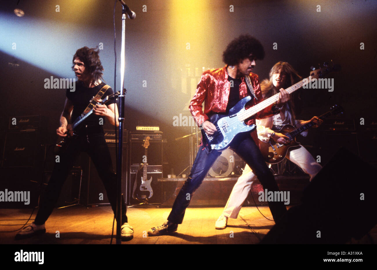 THIN LIZZY - UK-Rock-Band mit Phil Lynott auf der rechten Seite Stockfoto