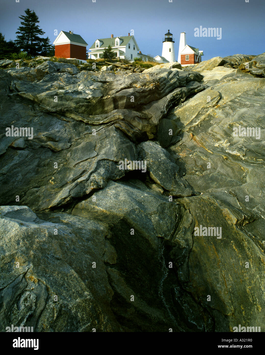 USA-MAINE: Pemaquid Point Lighthouse Stockfoto