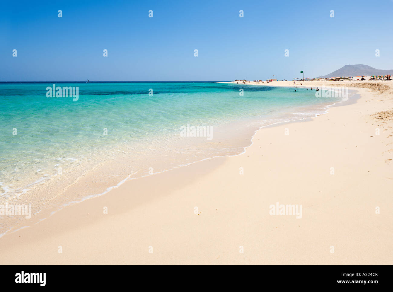 Strand, Parque Natural de Corralejo, Fuerteventura, Kanarische Inseln, Spanien Stockfoto