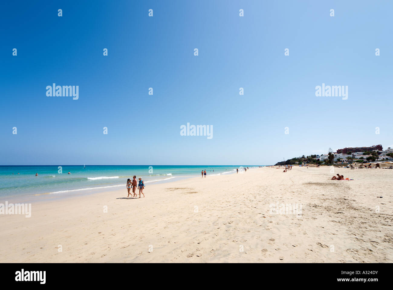 Strand an der Costa Calma, Fuerteventura, Kanarische Inseln, Spanien Stockfoto