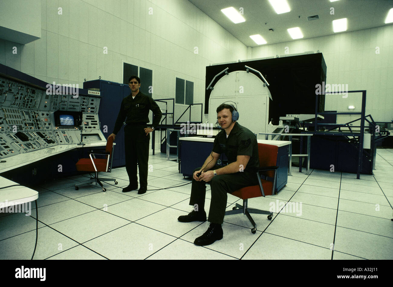 RAF Lakenheath usaf base Flight Simulator Team 3D-Flug kann simuliert 1982 Stockfoto