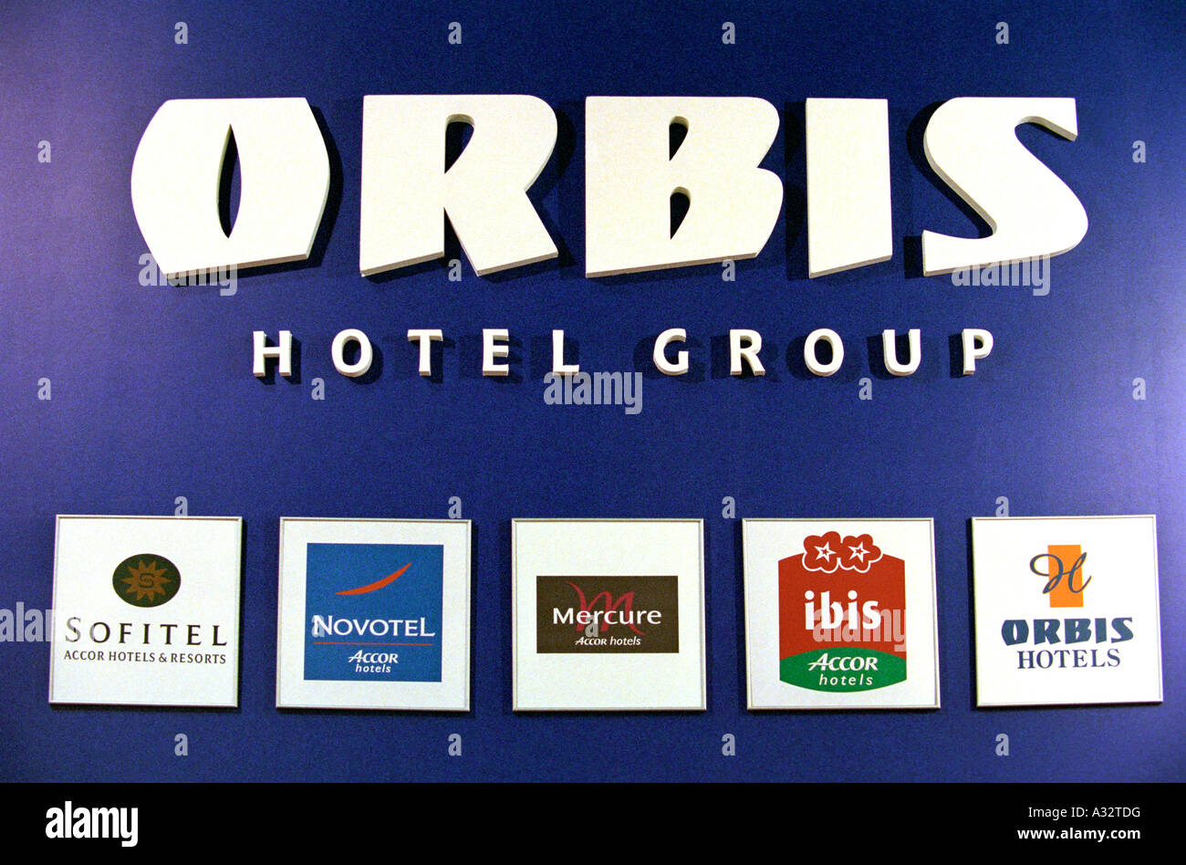 Das Logo der ORBIS auf die Internationale Tourismus-Börse-Messe in Berlin, Deutschland Stockfoto