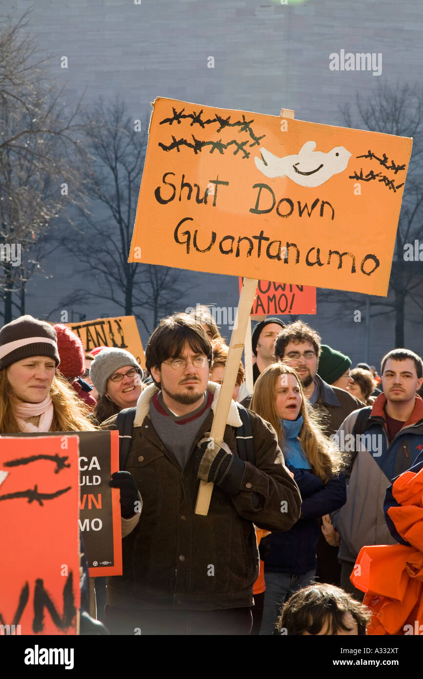Protest gegen Gefangenenlager Guantanamo Stockfoto