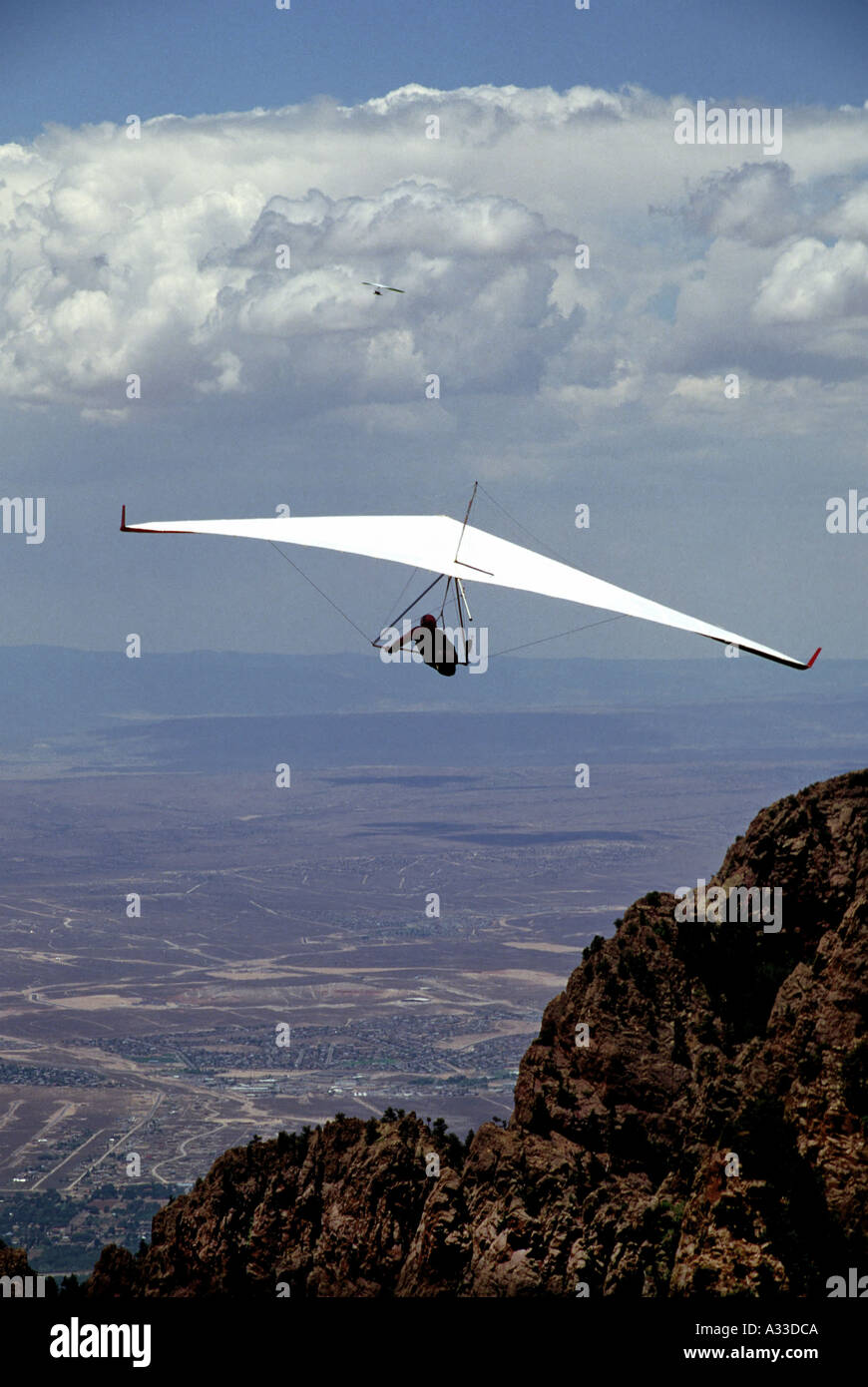 Der Sandia Classic Drachenfliegen Wettbewerb Sandia Peak Aluquerque New Mexico Stockfoto
