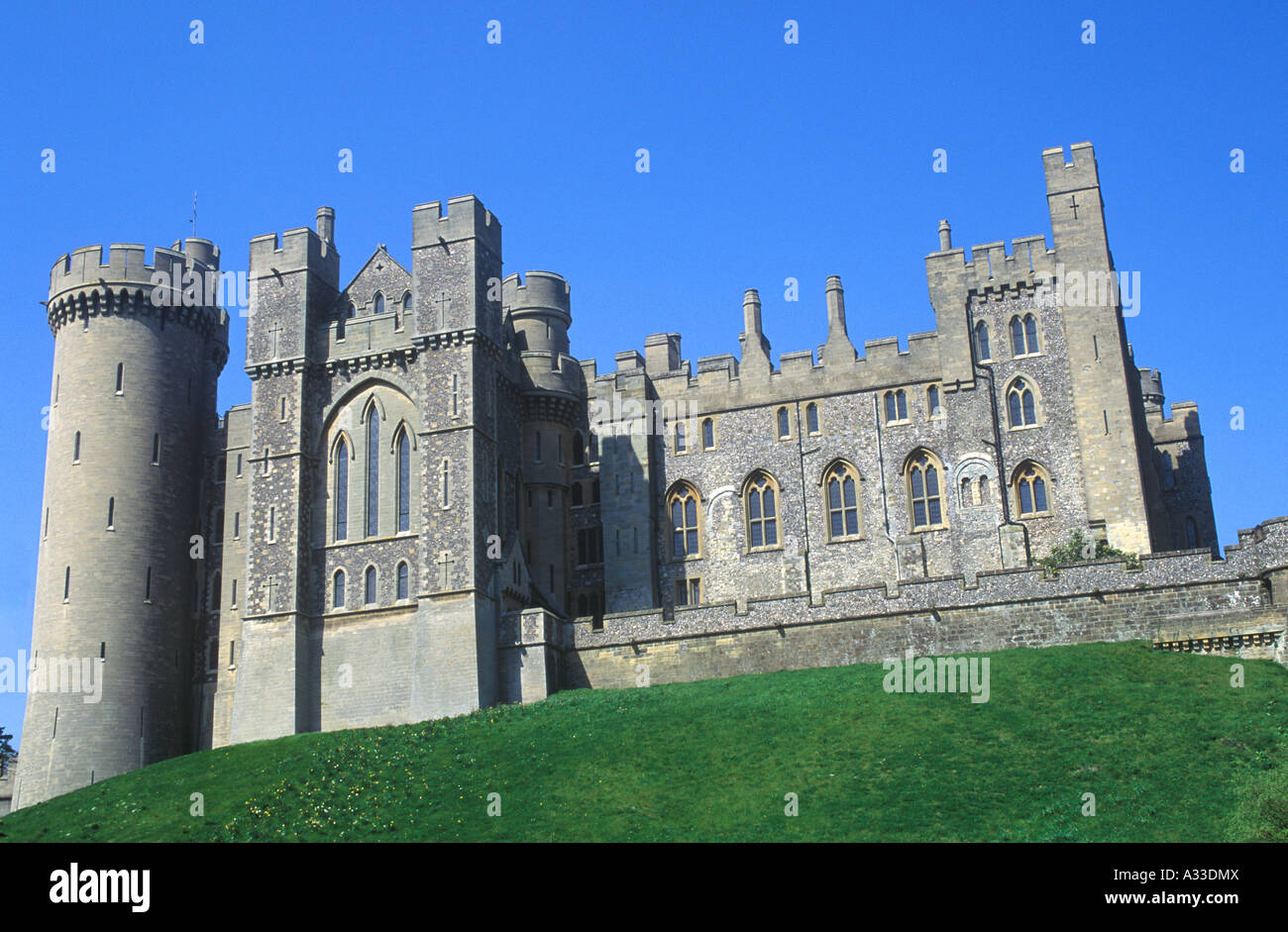 Vorderansicht von Arundel Castle, England Stockfoto