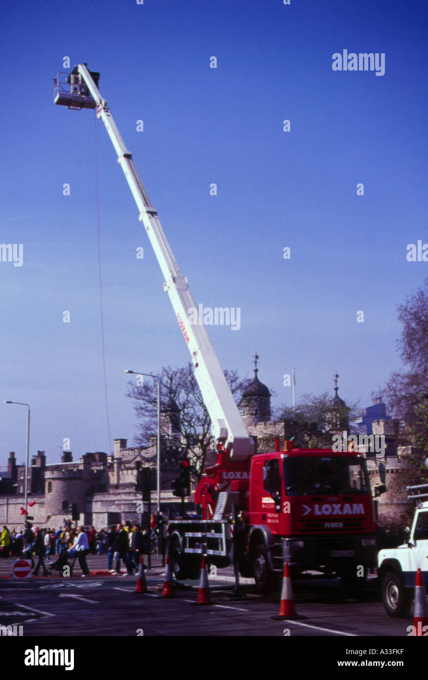 Mobiler Kran verwendet für die TV-Kamera-London Stockfoto