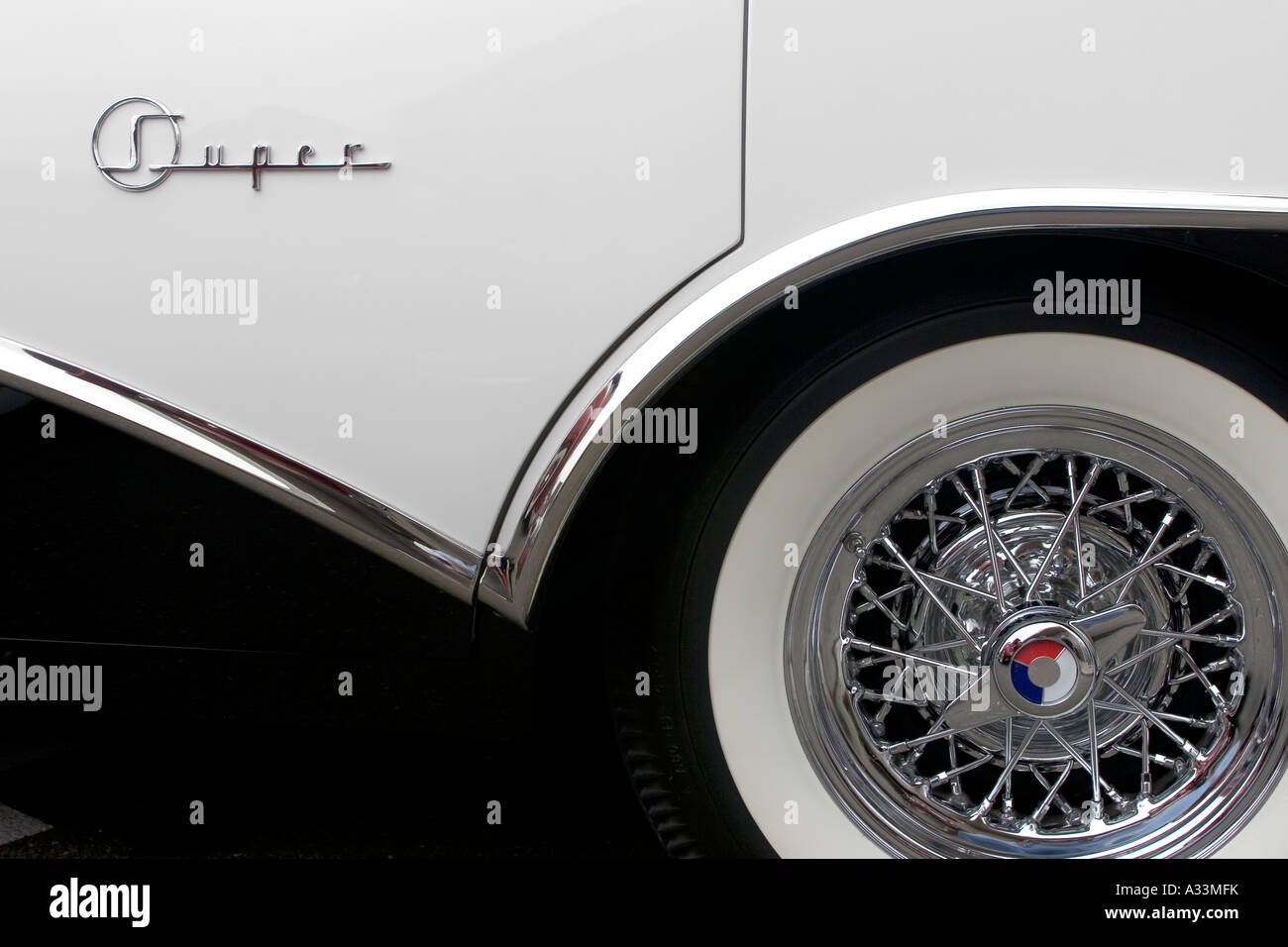 Abstrakten Detail eines klassischen 1956 Buick Super Automobils. Stockfoto