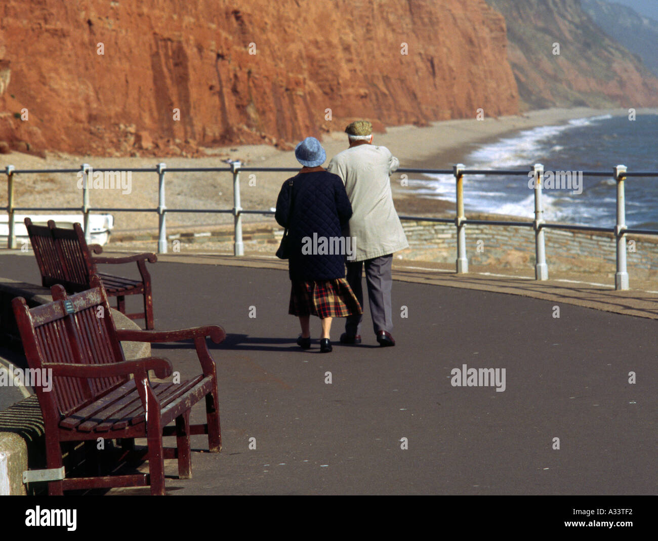 Ältere Paare Sidmouth Devon England Stockfoto