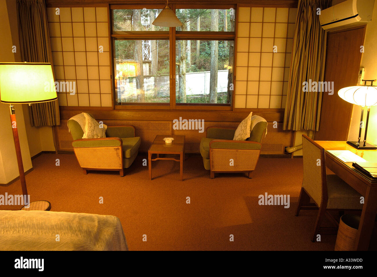 Schlafzimmer von Fujiya Hotel Miyanoshita Hakone Japan Stockfoto