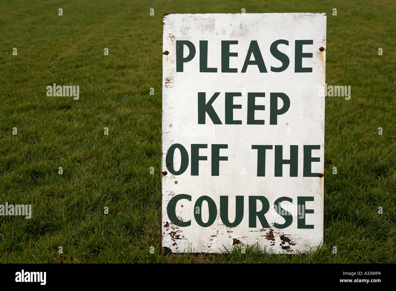 Bitte halten Sie aus dem Kurs Zeichen Epsom Racecourse uk Stockfoto