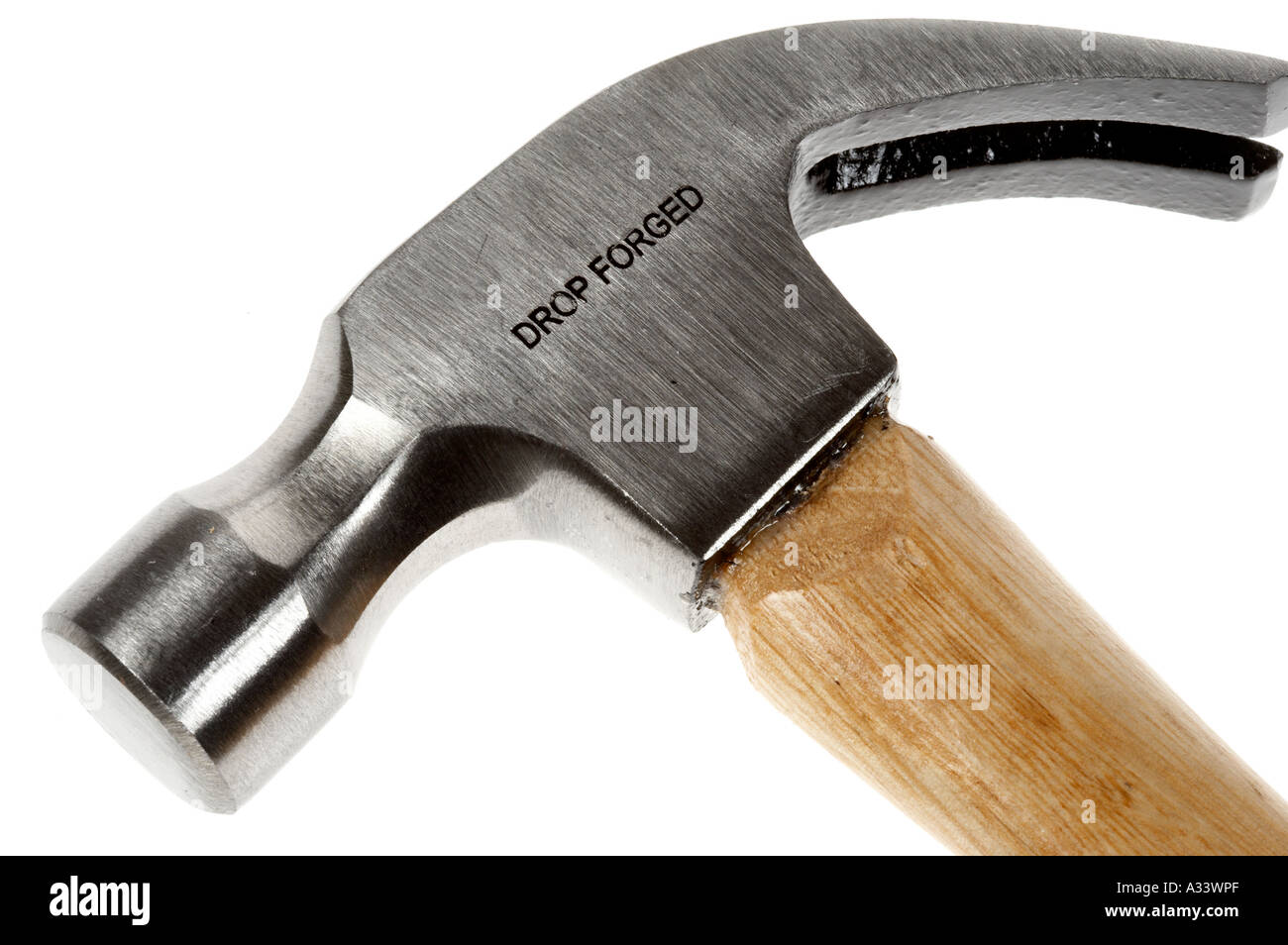 Hammer auf weißem Hintergrund Stockfoto