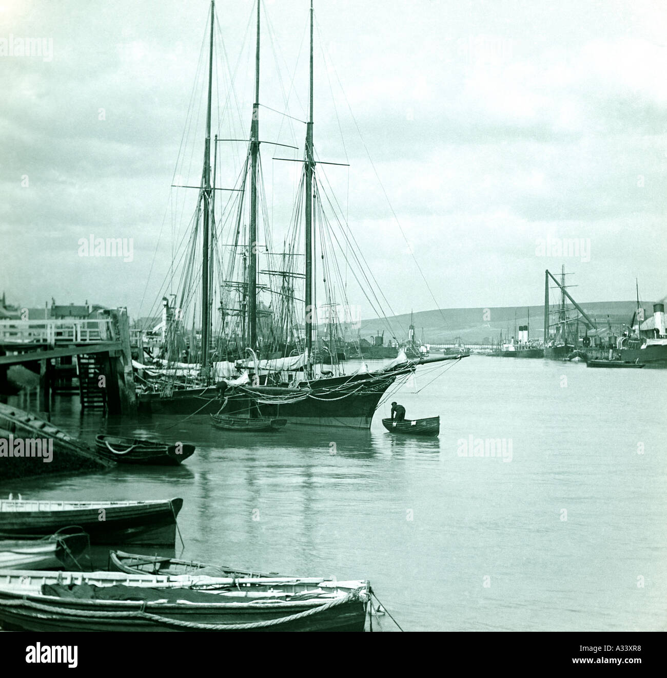 Newhaven Harbour c 1920 Sussex UK Stockfoto