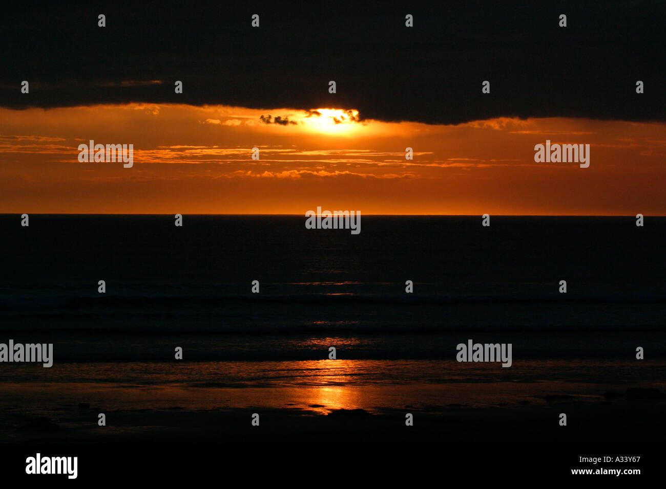 Sonnenuntergang über Machirs Bay Islay Argyll Schottland Stockfoto