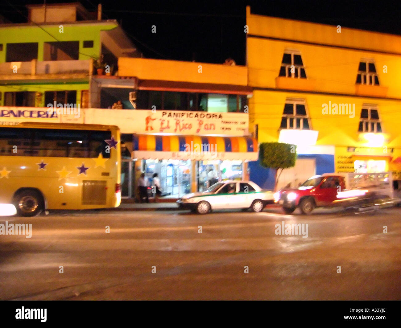 Straßenszene, Stadt Palenque, Chiapas, Mexiko Stockfoto