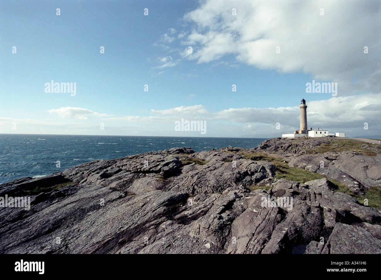Ardnamurchan Point, Leuchtturm an der schottischen Küste Wast suchen nach Westen bis zum Atlantik mit nicht mehr Land bis Amerika Ardnamu Stockfoto