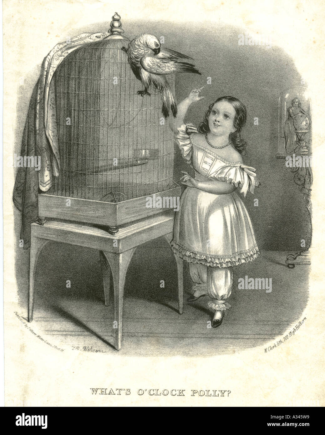Was ist Uhr Polly? Noten-Abdeckung ca. 1850 Stockfoto
