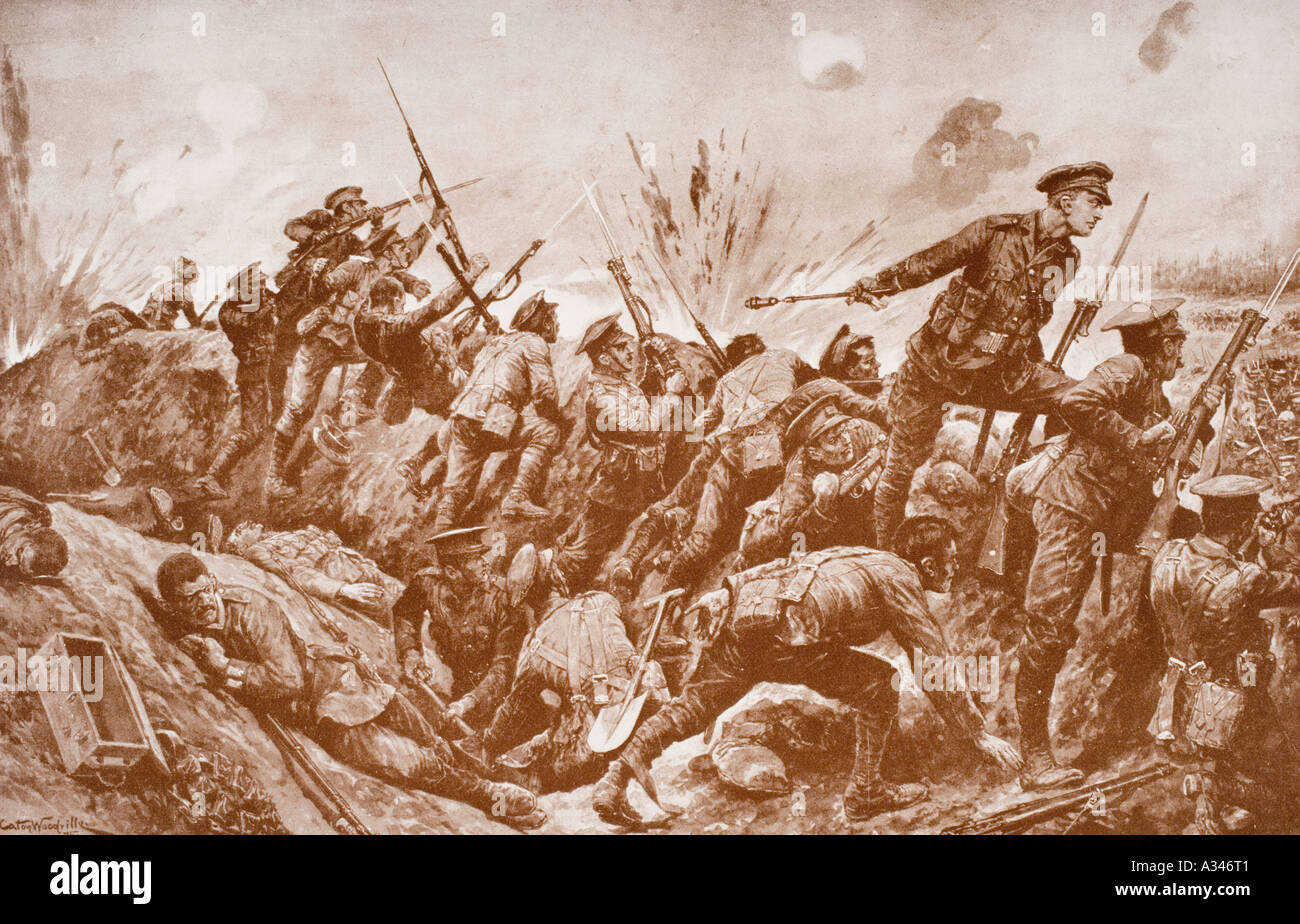 Leutnant G H Woolley gewinnen das Victoria Cross in der Verteidigung von Hill 60 während des ersten Weltkrieges. Stockfoto