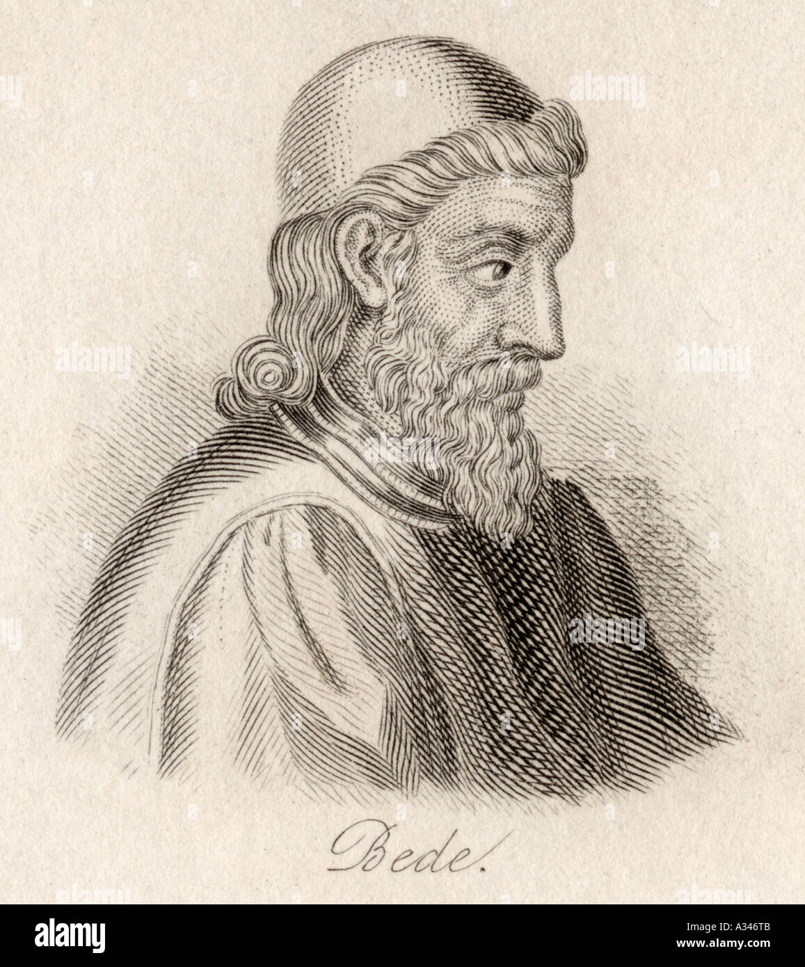 Beda, aka, heiligen Beda Venerabilis und Beda Venerabilis, 672/3 - 735. Englische Historiker und Benediktinermönch Stockfoto
