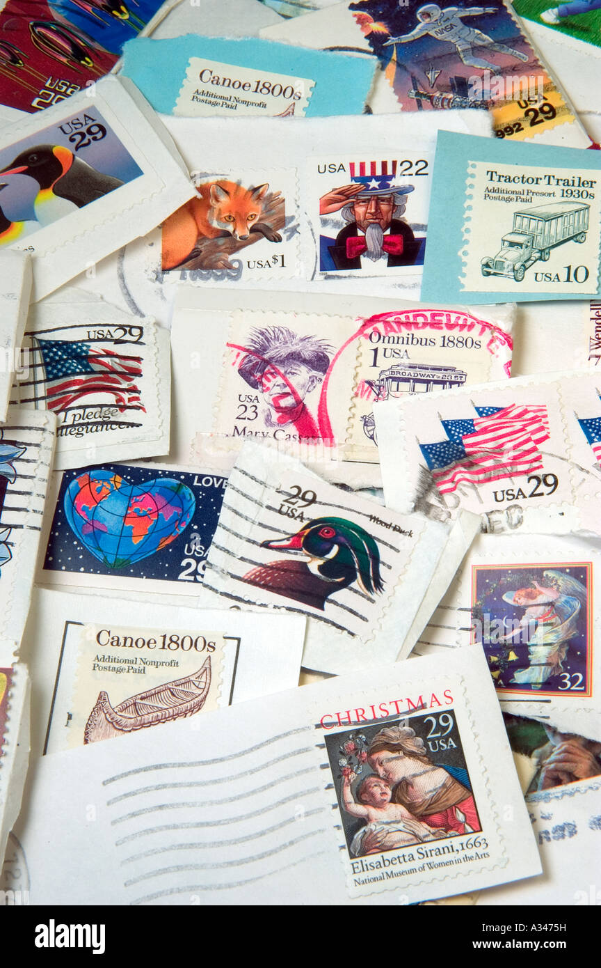 Briefmarken sammeln Stockfoto